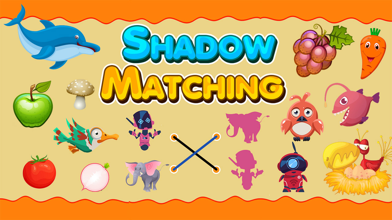 Image Shadow matching learning game for kids